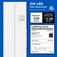 thumbnail image 3 of Inlight 9-inch 3 Color Levels LED Under Cabinet Lighting, Hardwired or Plugged-in, Selectable 2700K/3000K/4000K, White Finished, IN-0210-0, 3 of 10