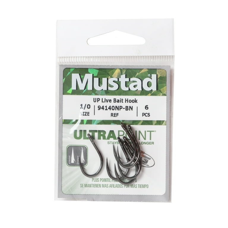 Mustad UltraPoint O'Shaughnessy Hook (Black Nickel) - #1 6pc