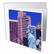 3dRose New York Hotel and Casino.The Strip, Las Vegas, United States, Greeting Cards, 6 x 6 inches, set of 12