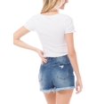 thumbnail image 5 of MixMatchy Women's Scoop Neck Lettuce Edge Cropped Top with Knot Details, 5 of 6