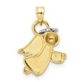 thumbnail image 3 of Finest Gold 24.32 mm 14K & White Rhodium D-C Halo on Angel Pendant, Yellow & White, 3 of 4