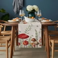 thumbnail image 2 of Red Mushrooms Table Runner - 120 Inch Long, Kitchen Dining Table Runner Dresser Scarves, Sage Green Eucalyptus Butterflies Plants Farmhouse Decor for Coffee Tables Wedding Party Banquet, 2 of 8