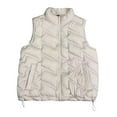 thumbnail image 6 of Women's Sleeveless Vest Jacket, Solid Color Cotton Zip Front Top, Casual Short Length Tank Style Outerwear, Lightweight Layering Piece, Comfortable Vest with Pocket Beige L, 6 of 6