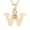 W, variant on Gold Initial Pendant Necklace Rhinestones Copper 26 Letter Alphabet Jewelry Valentine's Day Gifts for Women