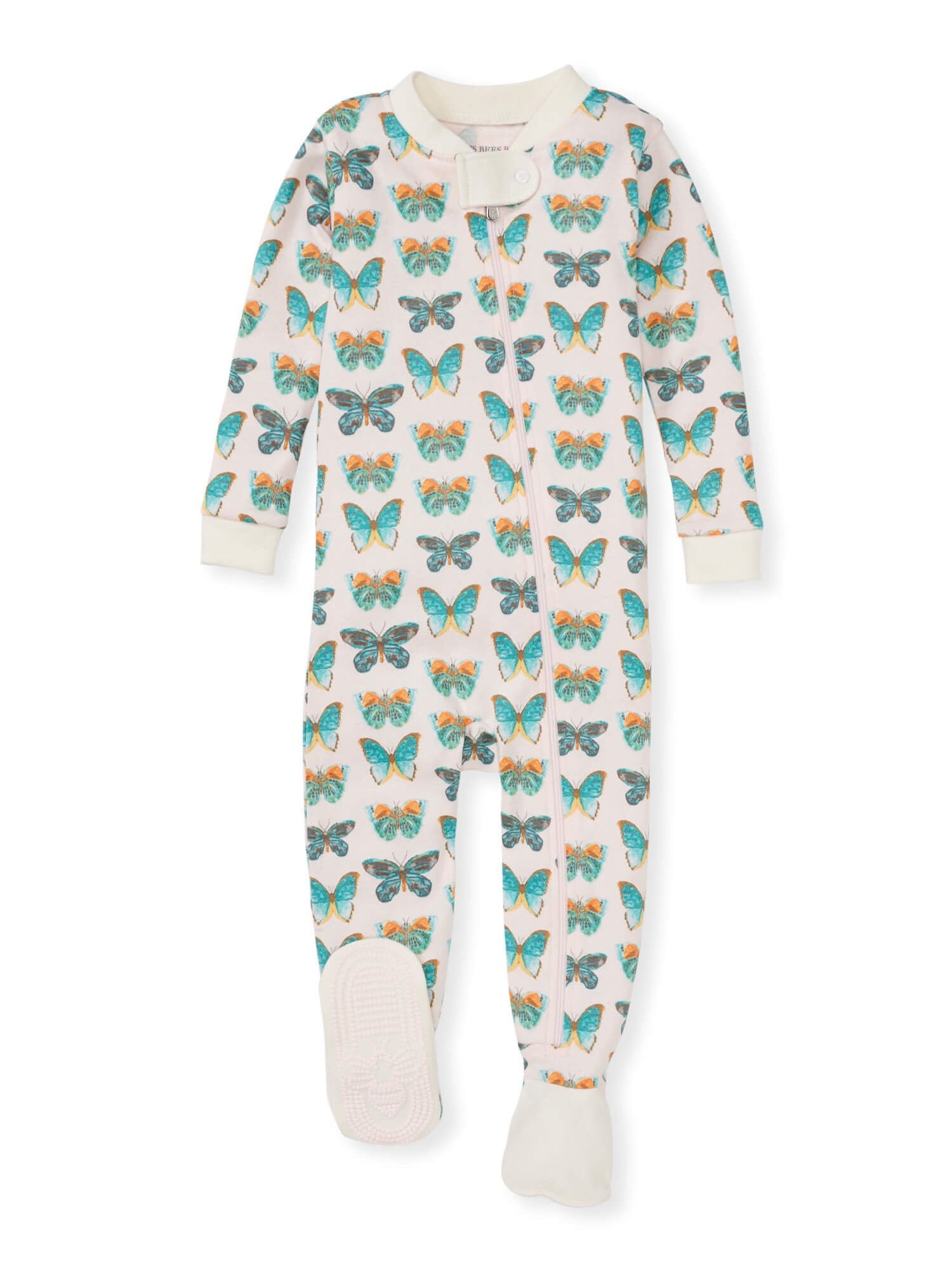 Burts Bees Baby Girls Pajamas Zip Front Non-Slip Footed Sleeper Pjs 100% Organic Cotton