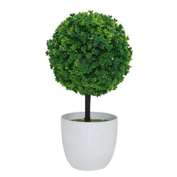 Grofry Artificial Bonsai Potted Ornament Topiary Ball Shape Bonsai Fake Plant Home Decoration