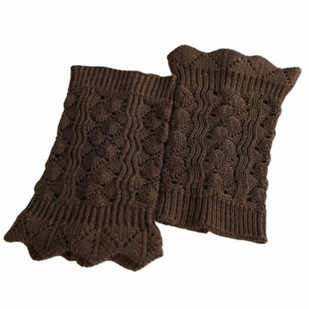 

IOAOAI Women Fashion Crochet Knitted Lace Trim Boot Cuffs Toppers Leg Warmers Socks