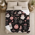 thumbnail image 5 of Whimsical Halloween Ghost Pumpkin Cat Print, Festive Pet Portrait Pattern, Warm Flannel Blanket for Living Room and Bedroom, Cat Lovers Halloween Gift, Pet Lover Home Decor, 5 of 9