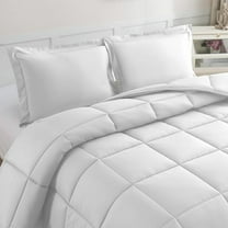 Mocassi 3-Piece Comforter Set, Down Alternative Box Stitched, Ultra Soft All-Season Bedding with Shams, Plush Cozy Duvet Insert with Corner Tabs - Twin, White