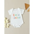 thumbnail image 2 of Bagilaanoe Newborn Baby Girl Rompers Letter Print Short Sleeve Bodysuits 3M 6M 12M 18M Infant Casual One Piece Short Jumpsuit, 2 of 8