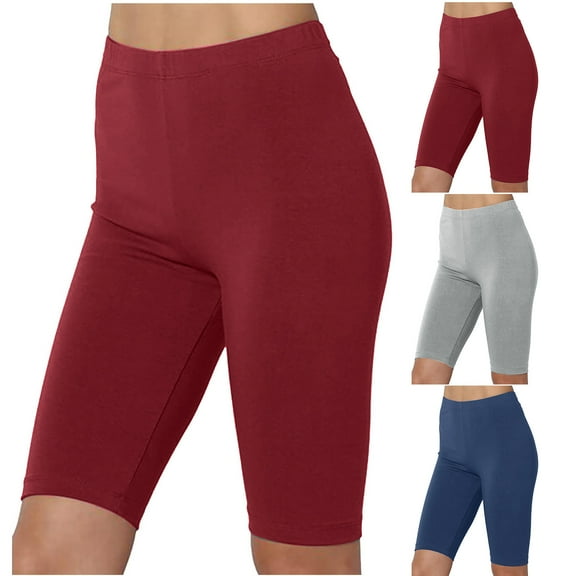 Ahuyic Womens Shorts,Plus Size Pants for Women,Fashion Womens Yoga Leggings Fitness Running Gym Ladies Solid Sports Active Pants,Navy,XXXL