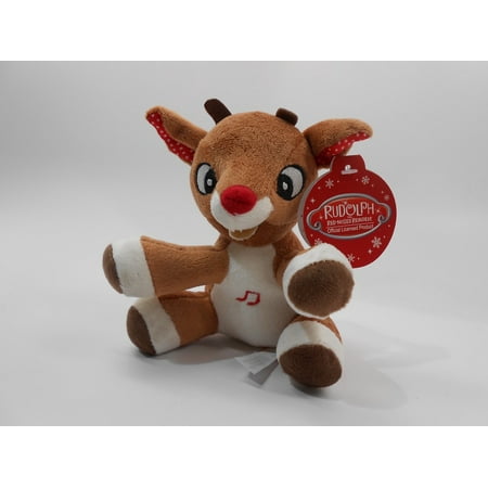 singing rudolph plush toy