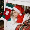 thumbnail image 2 of 18 Inches Monogram Christmas Stockings With Letters Large Soft Christmas Stockings Red Velvet With White Soft Plush Cuff For Christmas Xmas Tree Holiday Fireplace, 2 of 5