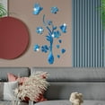 thumbnail image 2 of Vase Butterfly Mirror Wall Sticker Flower Bouquet Mirror Decals DIY Plastic Mirror Tiles Self-Adhesive Vase Mirror Wall Decors Sticker for Home Living Room Bedroom Office Wall Decoration Black, 2 of 9