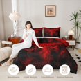 thumbnail image 3 of Feelyou Horror Bat Skull Full Size Comforter Sets, Red Butterfly Halloween Bedding Comforter Set, Black Reversible, 3pcs, 1 Comforter and 2 Pillowcases, 3 of 7