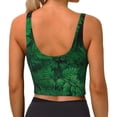 thumbnail image 3 of Lsque Green Leave Fern Printed Women'S Sports Bra, Compression, Moisture Wicking, High-Impact Sports Bra For Women,Supportive sports bra-XX-Large, 3 of 9