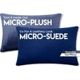 thumbnail image 2 of 12" x 20" Throw Pillow - Dark Blue: 2 PCS / 4 Sided. Luxurious Premium Memory Foam Pillow with Reversible Cover Microsuede/Microplush Fabric. Forever Fluffy, Beautiful & Supportive. Soft & Comfy., 2 of 9