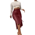 thumbnail image 1 of Gibobby ganchos para faldas con pinzas Falda de tirante delgada irregular de longitud media dividida sexy para mujer(Fucsia, M), 1 of 4