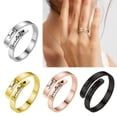 thumbnail image 3 of Lerpwige Simple Adjustable Opening Rings Letter Pattern Rings Stainless Steel Texture, 3 of 13