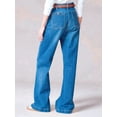 thumbnail image 5 of Womens Jeans High Waisted Straight Leg Baggy Boyfriend Jeans for Women Cargo Pants Medium Blue S, 5 of 7