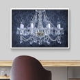 thumbnail image 3 of wall26 Framed Canvas Print Wall Art Navy Blue Pattern Crystal Chandelier Decorative Lights Digital Art Realism Contemporary Chic Relax/Calm for Living Room, Bedroom, Office - 16"x24" White, 3 of 5