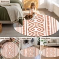 thumbnail image 5 of Round Rugs 3Ft, Orange Boho Round Area Rug Washable Indoor Throw Carpet, Vintage Southwestern Geometric Stripes Small Non Slip Circle Rug for Bedroom Living Room Home Decor Aesthetic, 5 of 8