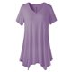thumbnail image 1 of Camisas de Manga Corta para las Mujeres Casual V-Cuello Color Sólido Blusa, Poliéster Ligero Imprimir el Top para la Primavera Y el Verano Diario, Fiesta Y Trabajo, 1 of 4