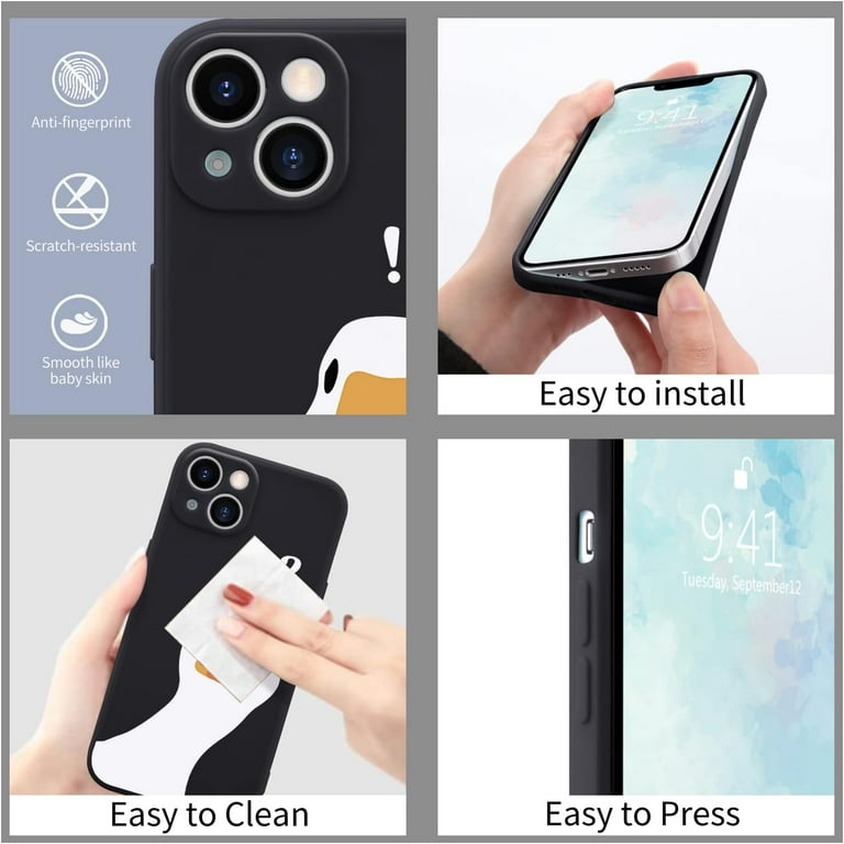 KJYF Pour Doro 1382 Coque Protection, Noir Souple Silicone Ultra Mince TPU Cover Case, Antichoc Anti-Rayures Bumper Housse Etui Pour Doro 1382 (2.40") - Peinture