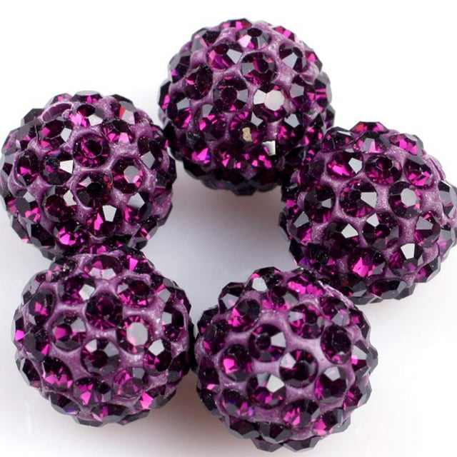Shinsing Bling Quality Czech Crystal Rhinestones Pave Clay Round Disco Ball Spacer Beads 10mm (10 pcs a Set) JOE FOREMAN