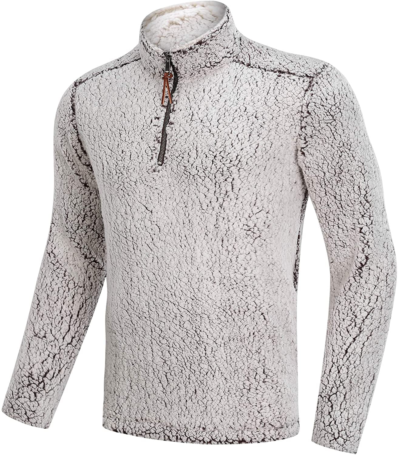 white fleece pullover