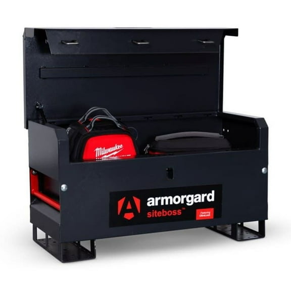 Armorgard Powder Coated 14 Gauge Steel Siteboss Tool Chest, Black And Gray