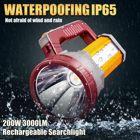 3000LM USB Flashlight LED Handheld Torch Waterproof Searchlight Spotlight Work Light With Shoulder