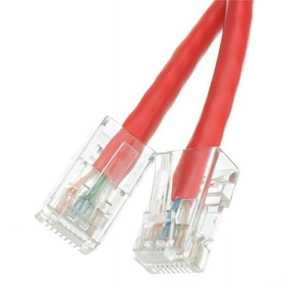 Cat5e Red Ethernet Patch Cable & Bootless - 2 ft