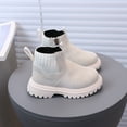 thumbnail image 7 of Quealent Kids Girls Winter Round Toe Zipper Chunky Chelsea Ankle Boots Low Heel Slip On Dress Booties (Toddler/Little Kid) Beige for Size 12, 7 of 7