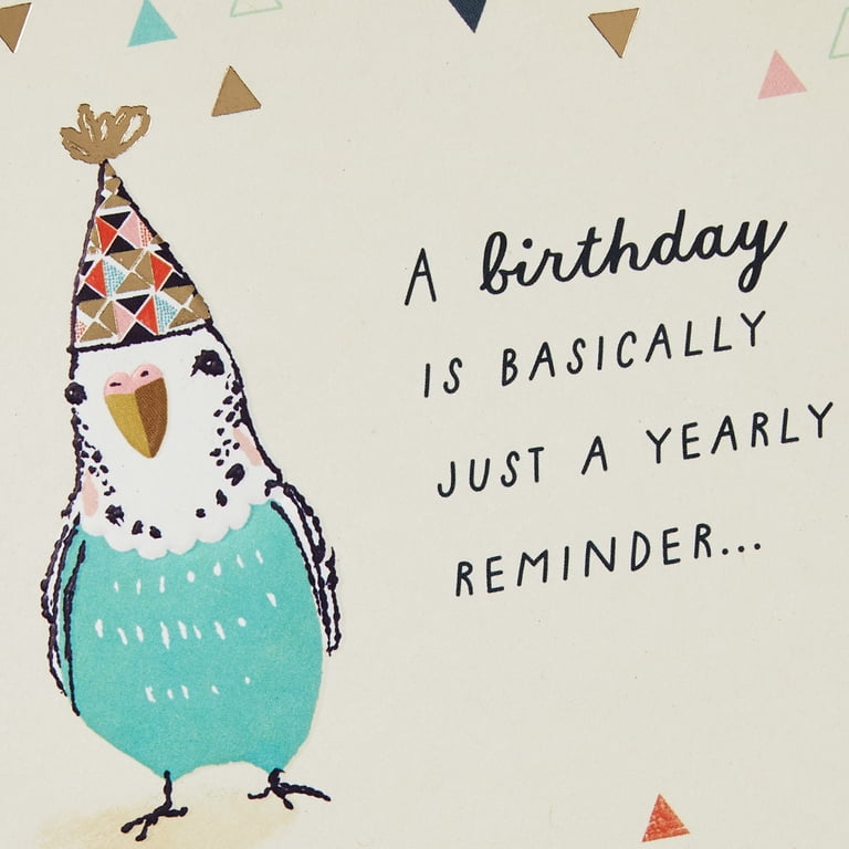 Belated Birthday Card – "A Little Birdy Told Me" With Bird In Party Hat, Fun Design For Friends & Family