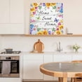 thumbnail image 6 of Spring Flower Framed Canvas Wall Art, Home Sweet Home Sunflower Tulip Daisy Butterfly Wood Grain Wall Art Painting for Living Room Bedroom Home Decor, 8”x8”, Office Artwork Print, 6 of 9