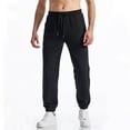 thumbnail image 4 of HomeGardon Mens Pants Men Casual Fashion Elastic Waist Solid Trousers Elastic Long Pants,S-XXXL, 4 of 6