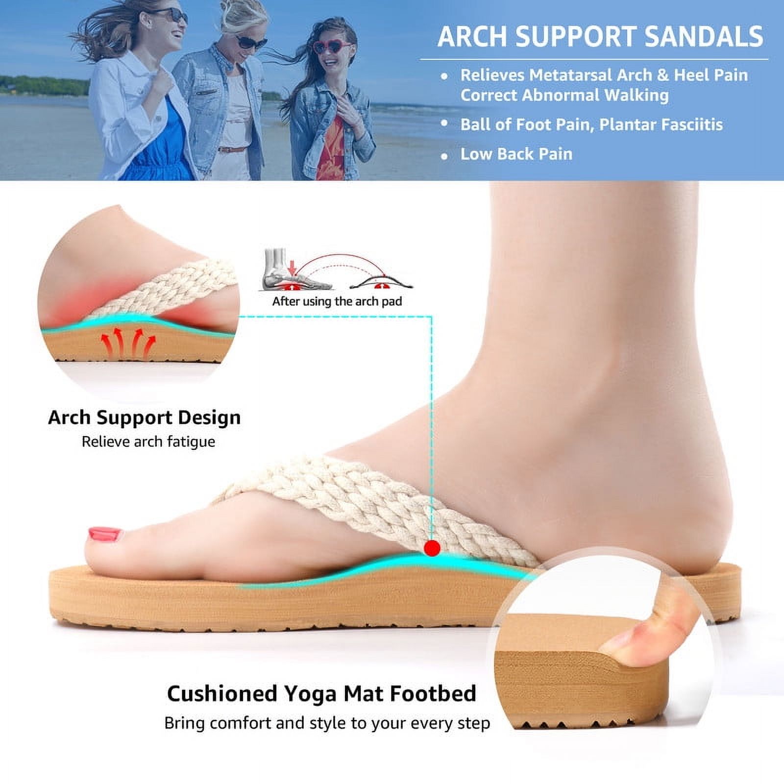 Teahoo Women's Yoga Mat Flip Flops with Arch Support photo 3