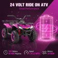 thumbnail image 2 of VIBESPARK 24V Ride on ATV for Kids Ages 3-6, 200W Four Wheeler Quad with 3.2 mph Max Speed, Colorful LED Lights, Music, 2 Storage Spaces, Ride On Toys for Boys Girls, Pink, 2 of 7