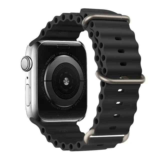 Correa de silicona para reloj, pulsera de 44mm, 40mm, 49mm, 45mm, 41mm, 38mm, accesorios para iWatch Ultra 2 series 7 6 5 se 8 9