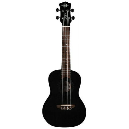 Luna Guitars, 4-String Vintage Mahogany Concert Ukulele, Black Satin UKE VMC BKS