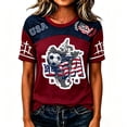 thumbnail image 3 of JULMCOMO Women's Summer Tops 2026 Soccer Cup V Neck Short Sleeve Fan Wear USA Soccer Jersey American Flag Football Graphic Tees 02-Deep Red XL, 3 of 4