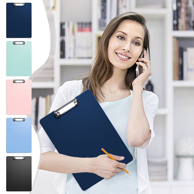 Tabla Carpeta de Plástico | Portapapeles Grueso para Escritura en Oficina, Estudiantes, Escuela y Hogar | Duradero, Ecológico, Multicolor | Tamaño Carta 12.4x8.86in | 1 Paquete