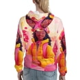 thumbnail image 7 of Daiia Digital Nomad Pink Landscape Pattern Women's Fashion Hoodies & Sweatshirts with Kangaroo Pocket Hooded Sweatshirt with Eye-catching Drawstrings-Large, 7 of 7
