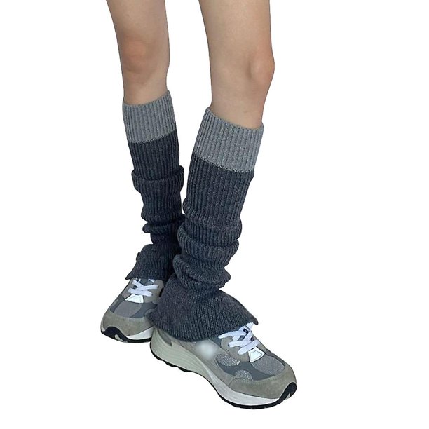 Calentador de piernas a juego de colores a la moda, diseño de pierna ancha Y2k, calcetín calentador de piernas para mujer