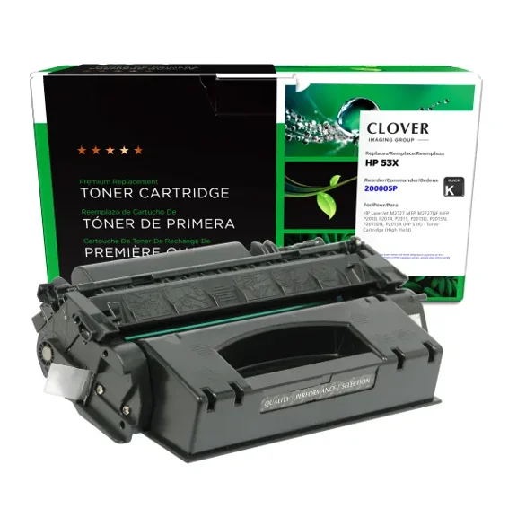 Remanufactured Clover Imaging High Yield Toner Cartridge compatible with HP 53X (Q7553X)
