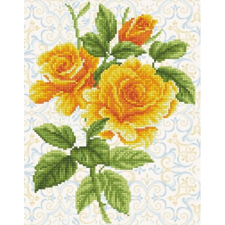 UPC: 4897073245041 | DIAMOND DOTZ® Yellow Rose Bouquet Diamond Painting Kit