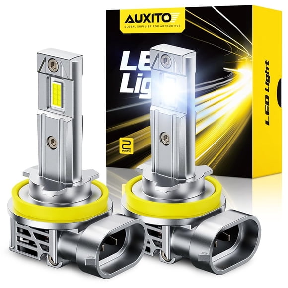 AUXITO Upgraded H11 LED Headlight Bulbs, 40000LM Per Set 6500K White 900% Brighter Wireless H8 H9 LED Light Bulb Headlamp Kit for High Beam Low Beam,