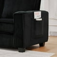 thumbnail image 3 of 84.25" Modern Sectional Sofa Couch with Cup Holder and Side Pockets, 3-Seater Modular Corduroy Compact Sofa Couches Set for Living Room, Apartment, Home Office, Black, 3 of 7