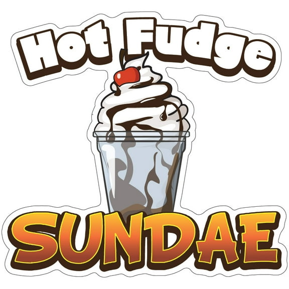 Hot Fudge Sundae 24" Decal Concession Stand Food Truck Sticker